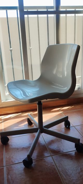 Silla giratoria blanca, silla de escritorio 