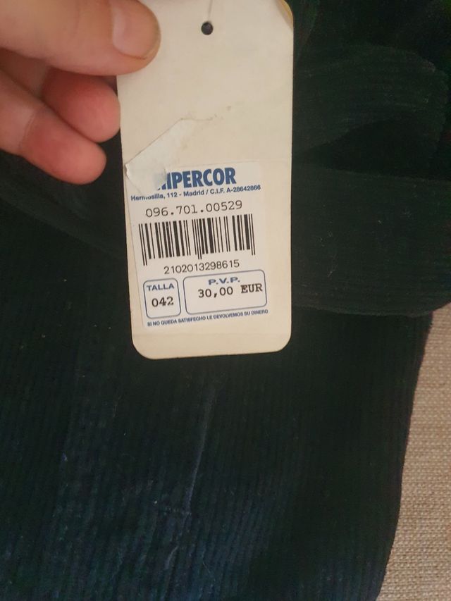 Chaqueta pana negra MONTEROS - talla M