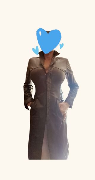 Gabardina cuero marrón