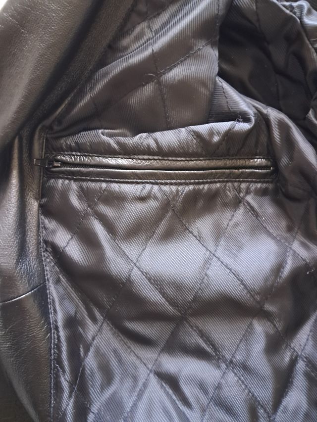 Chaqueta cuero negra hombre autentica piel.