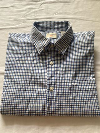 Camisa Dockers cuadros azul-blanca L