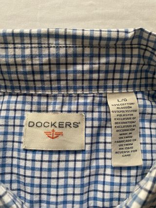 Camisa Dockers cuadros azul-blanca L