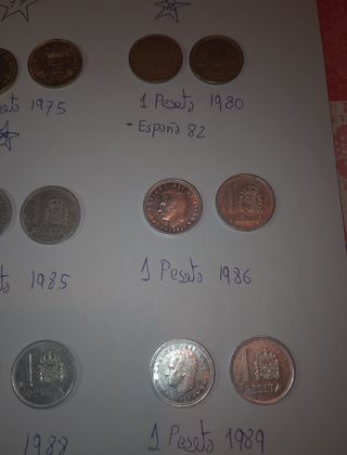 Monedas 1 Peseta (España) 1975-1989