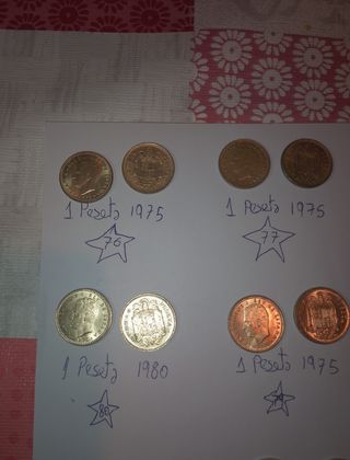 Monedas 1 Peseta (España) 1975-1989