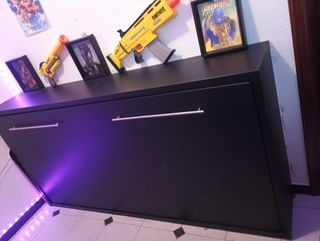 Cama abatible negra - Mueble cama