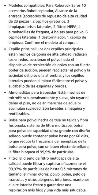 NUEVO! Accesorios Roborock Saros 10 23 piezas