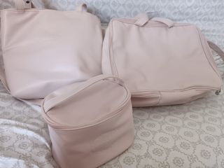 Juego maletas rosa pastel