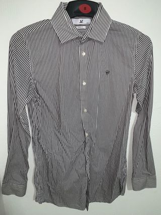 Camisa rayas color tinto XS