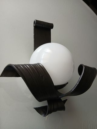 Aplique pared exterior metal y cristal