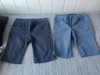 2 Bermudas Hombre joven W30 - Azul oscuro y azul m
