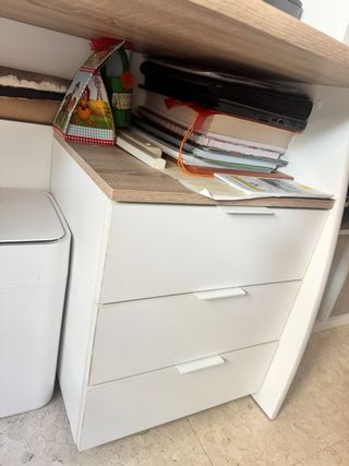 Escritorio madera blanco-marrón