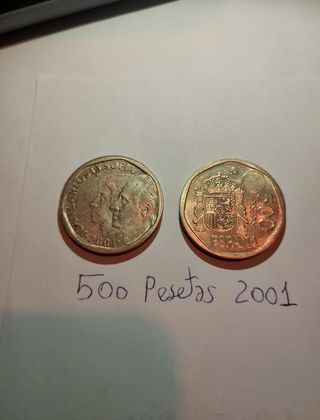 Moneda 500 Pesetas España 2001