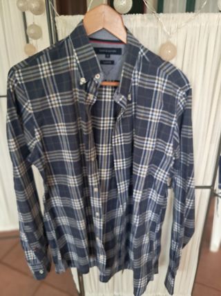 Camisa cuadros negro burdeos blanco