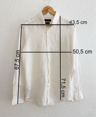 Camisa lino blanca hombre - s