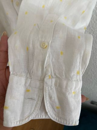 Camisa lino blanca hombre - s