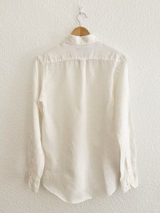 Camisa lino blanca hombre - s