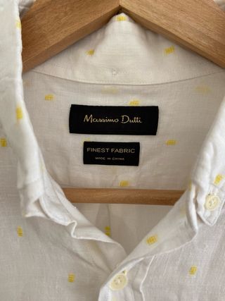 Camisa lino blanca hombre - s