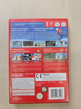 New Super Mario Bros Wii. Carátula e instrucciones