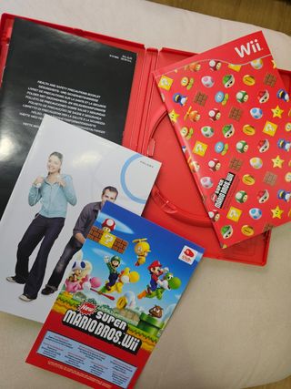 New Super Mario Bros Wii. Carátula e instrucciones