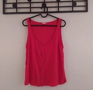 Top rojo botones - Talla M