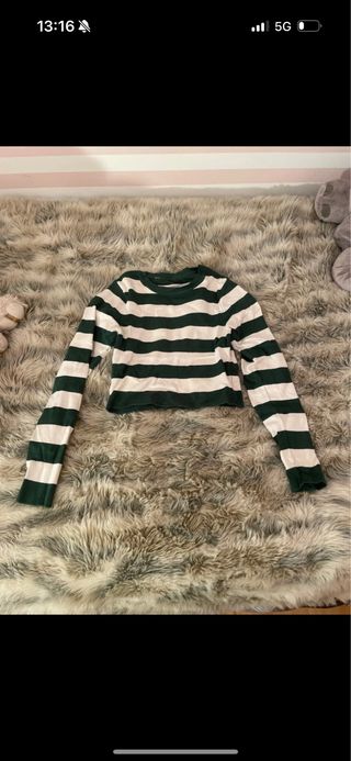 Top rayas Zara - Verde y blanco