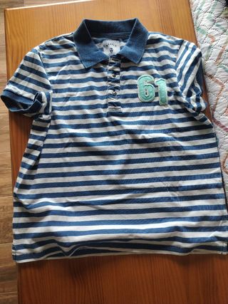 Polo rayas niño - Azul y blanco