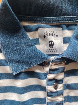 Polo rayas niño - Azul y blanco