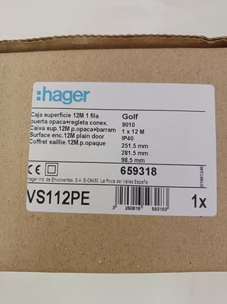 Caja Hager VS112PE Golf 12M