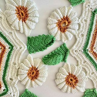 4 Tapetes Crochê - Flores & Folhas