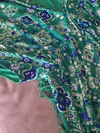Vestido boho - verde y azul