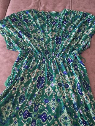 Vestido boho - verde y azul