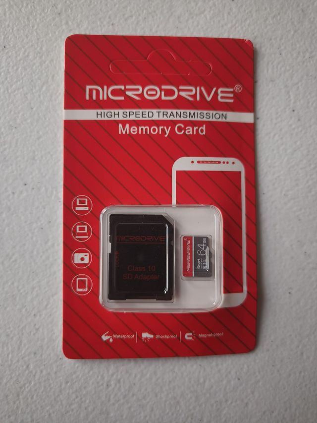 MicroSD 64GB MicroDrive + Adaptador