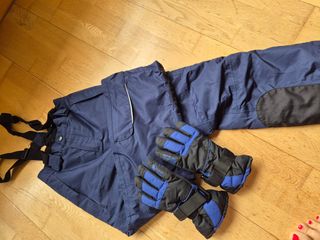 Pantalones y guantes nieve niño