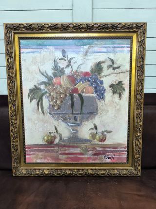 Cuadro Frutas.  Óleo sobre lienzo. Firmado. 