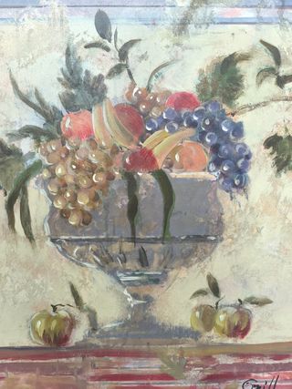 Cuadro Frutas.  Óleo sobre lienzo. Firmado. 