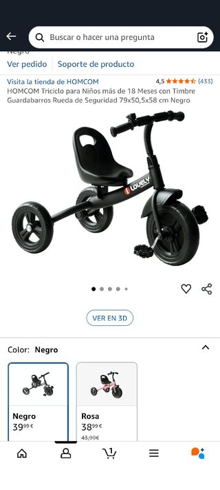 Triciclo Homcom +18 meses