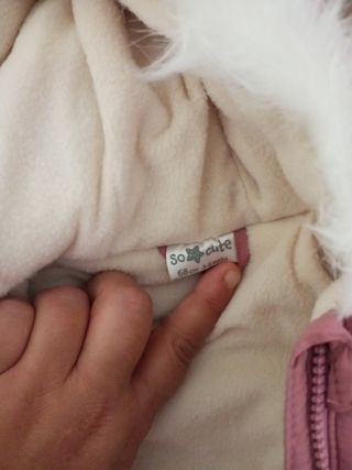 Chaquetón bebé rosa - 3-6 meses