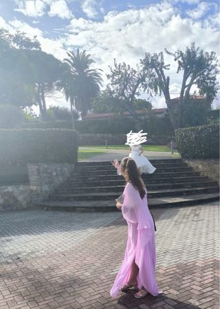 Vestido fiesta Miphai rosa - Talla L