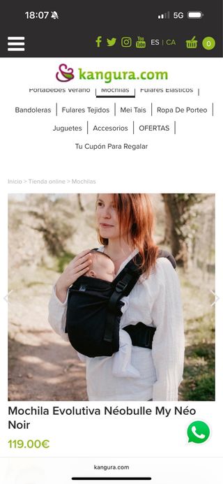 Mochila porteo bebé Neobulle my neo 