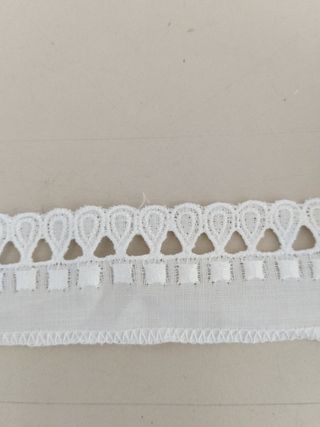 Puntilla bordada blanca