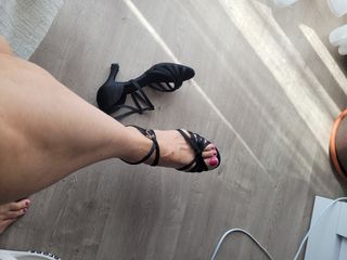 Sandalias baile negras tacón