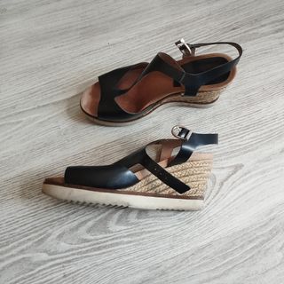 Sandalias negras tacón 38