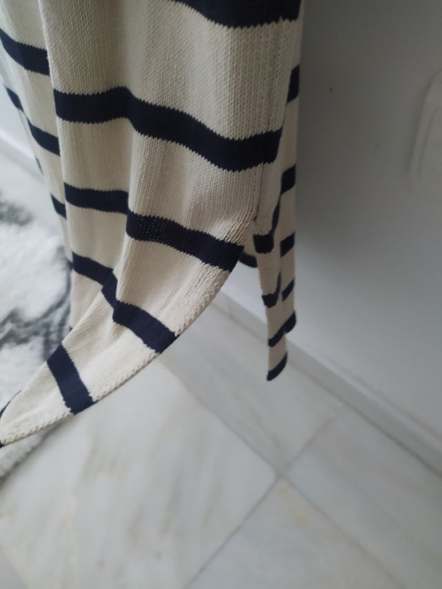 Vestido rayas beige-negro