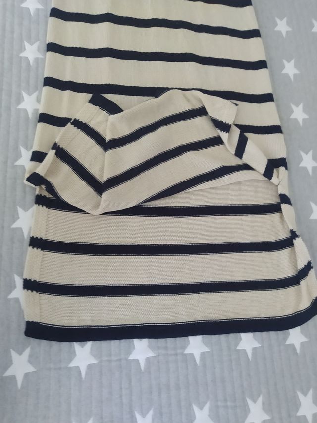 Vestido rayas beige-negro