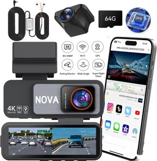 DashCam 2 in 1 4K/2.5K Full HD Wi-Fi GPS 64 gb