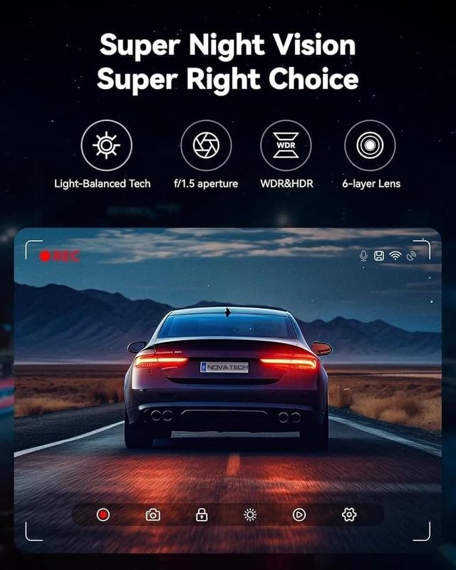 DashCam 2 in 1 4K/2.5K Full HD Wi-Fi GPS 64 gb