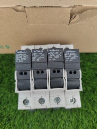 4x Portafusibles Wohner AES 1x38 32A