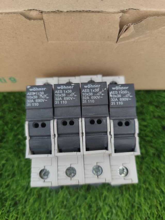 4x Portafusibles Wohner AES 1x38 32A