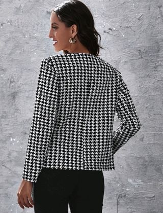 Chaqueta pata de gallo blanco y negro