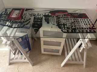 Mesa escritorio cristal 